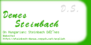 denes steinbach business card